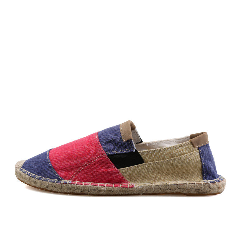 Ανδρικές Εσπαντρίγιες Slip-On με Πολύχρωμο Καμβά & Εξωτερική Ραφή