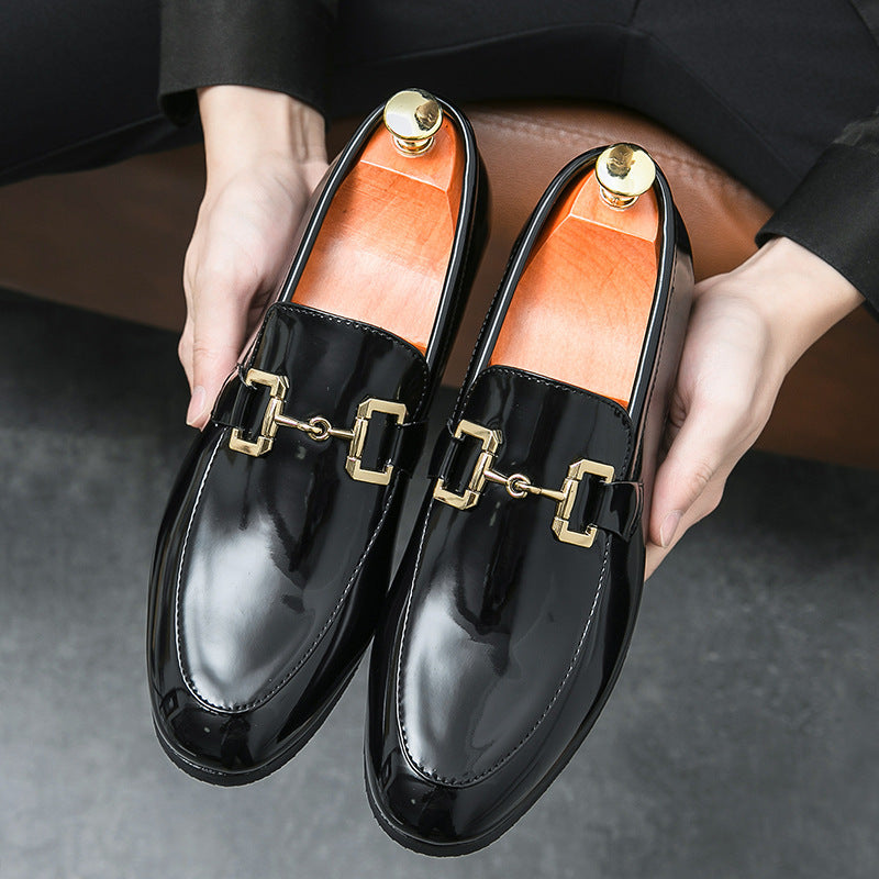 Loafers Λουστρίνι με Χρυσή Αγκράφα & Minimal Γραμμή