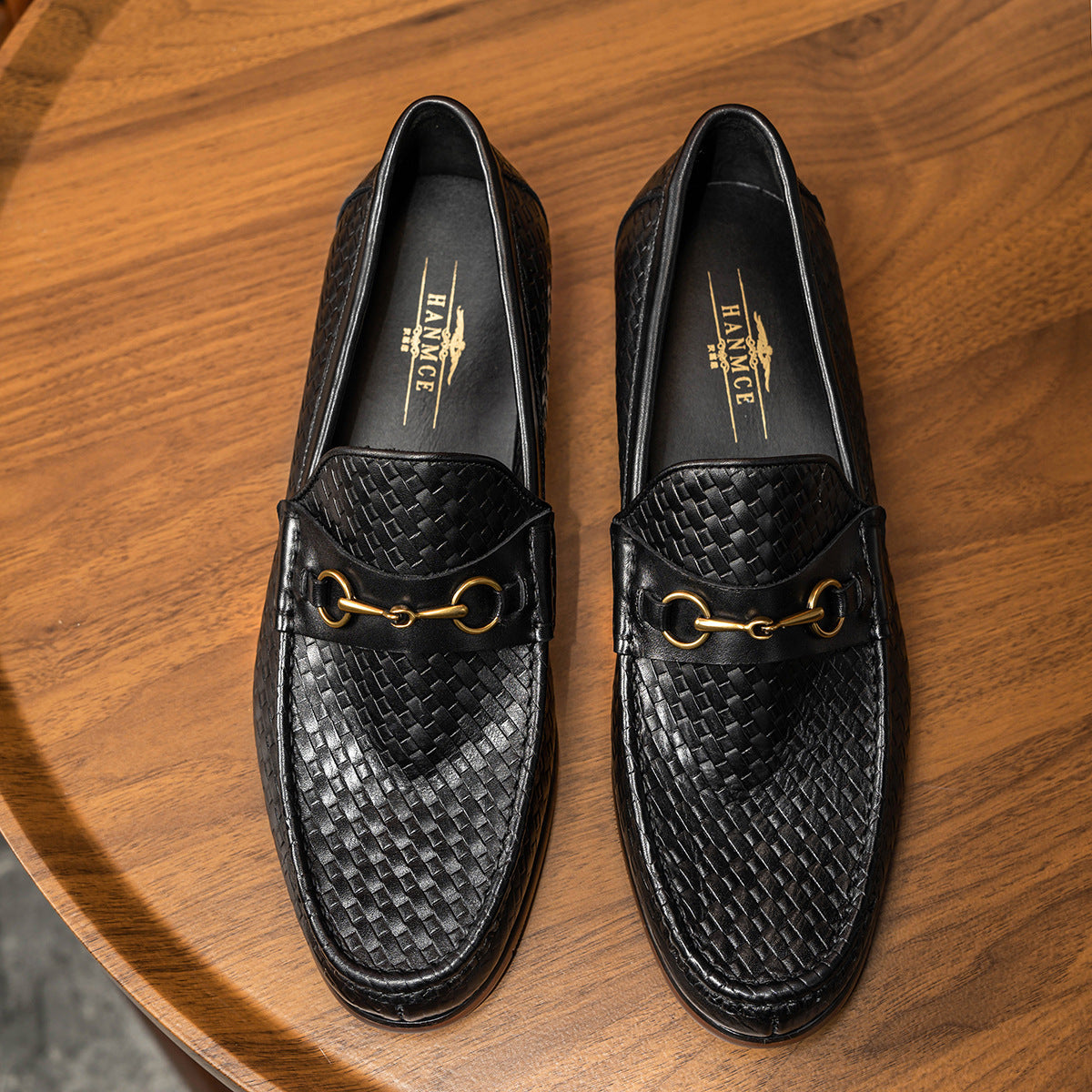 Ανδρικά Loafers με Διακοσμητική Αγκράφα & Πλεκτή Υφή