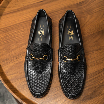 Ανδρικά Loafers με Διακοσμητική Αγκράφα & Πλεκτή Υφή
