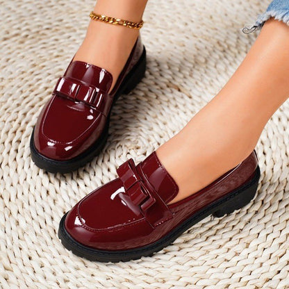 Loafers Λουστρίνι με Διακοσμητικό Φιόγκο & Chunky Σόλα