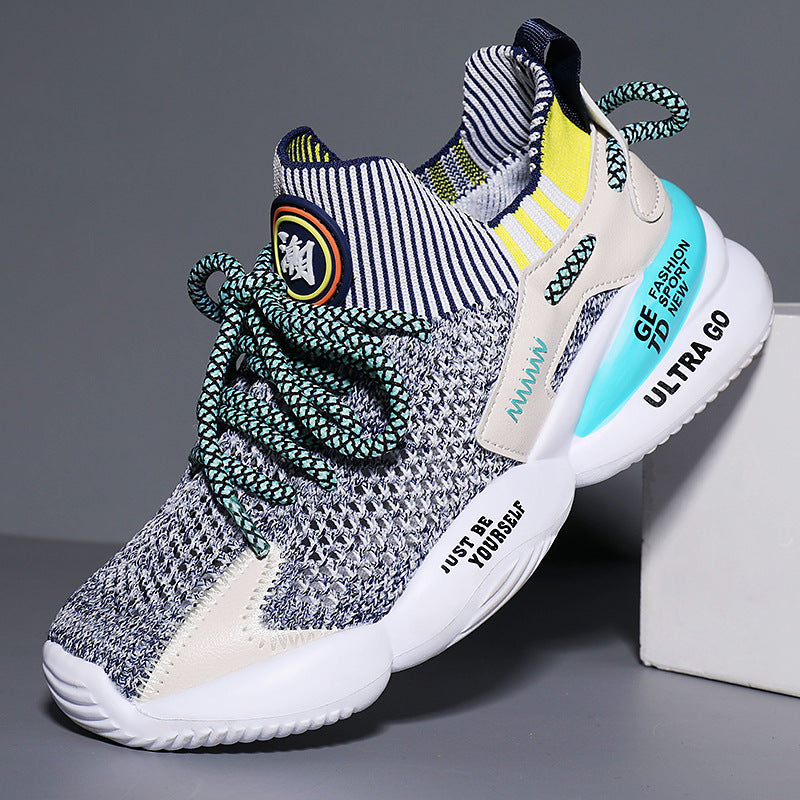 Sneakers με Πλεκτό Άνω Μέρος & Πολύχρωμες Λεπτομέρειες