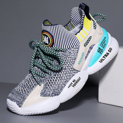 Sneakers με Πλεκτό Άνω Μέρος & Πολύχρωμες Λεπτομέρειες