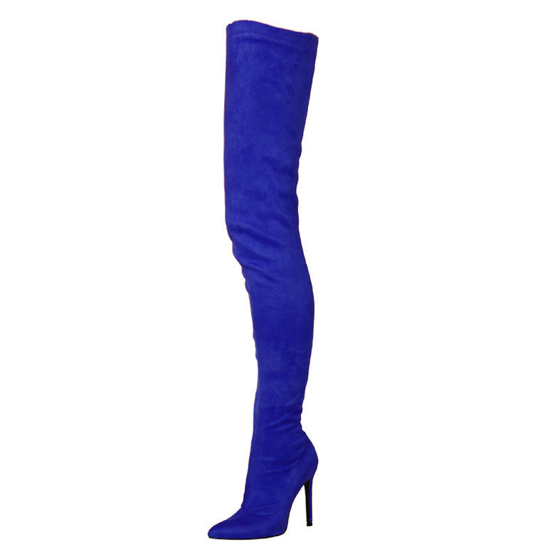 Μπότες Over-the-Knee με Στιλέτο Τακούνι & Ελαστικό Ύφασμα