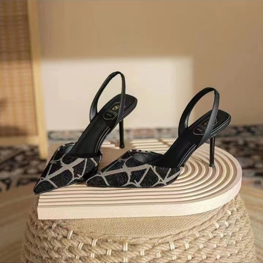 Γόβα Στιλέτο Slingback με Animal Print