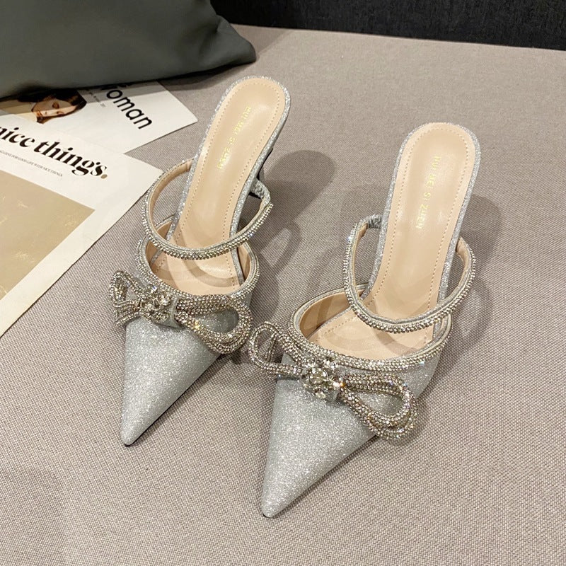 Mules με Σατέν Φιόγκο & Στρας