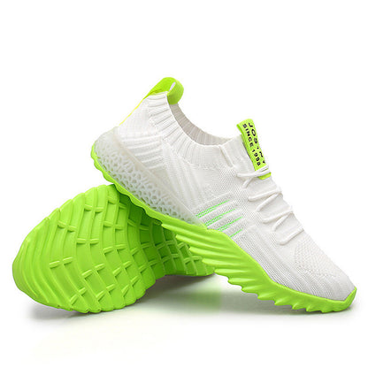 Γυναικεία Sneakers με Πλεκτό Πάνω Μέρος & Χρωματιστή Σόλα