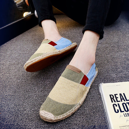 Ανδρικές Εσπαντρίγιες Slip-On με Πολύχρωμο Καμβά & Εξωτερική Ραφή