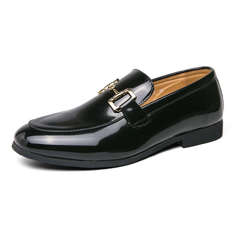 Loafers Λουστρίνι με Χρυσή Αγκράφα & Minimal Γραμμή