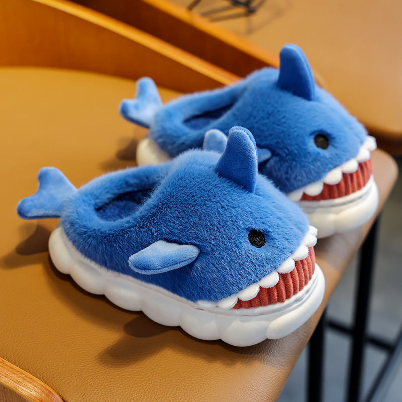 Παιδικές Χειμερινές Παντόφλες Shark με Μαλακή Γούνα